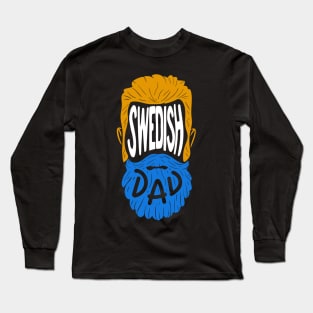Swedish Dad - Vintage Beard Gift Long Sleeve T-Shirt